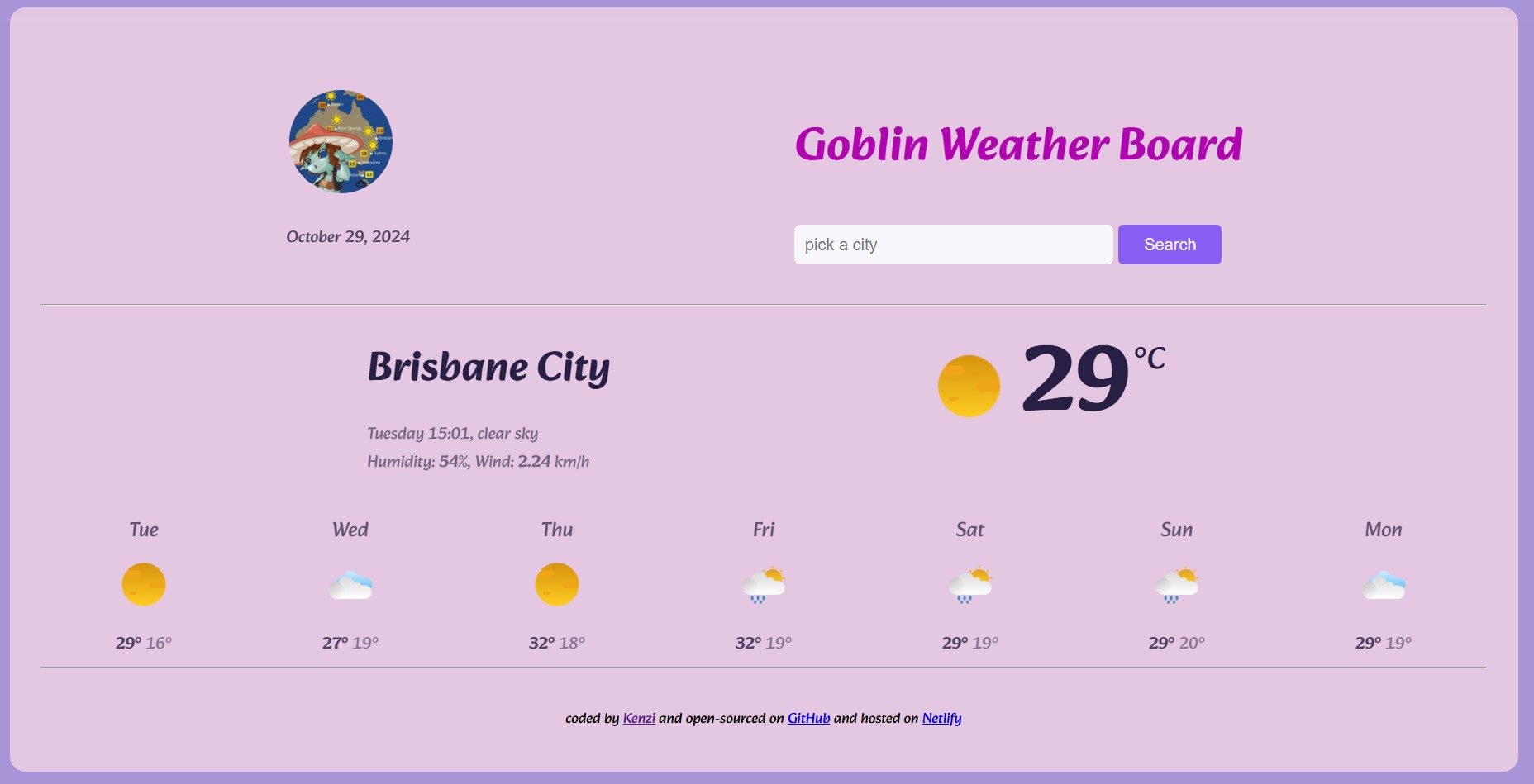 Weather app preview